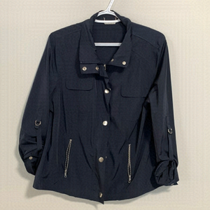 Tan Jay Short Jacket with Optional Roll-Tab Sleeves Colour Navy Blue Size 12P